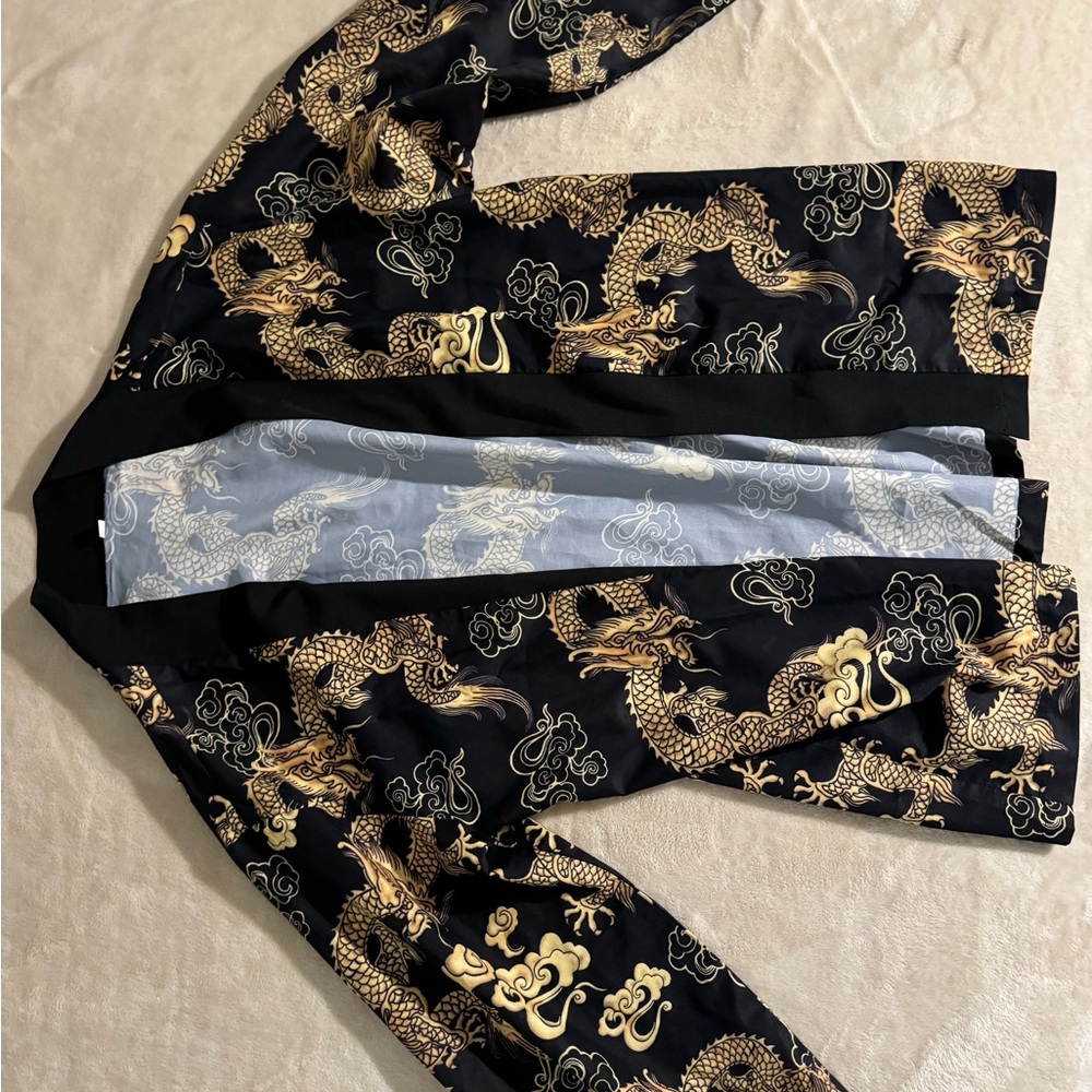 Black and Gold Dragon Kimono